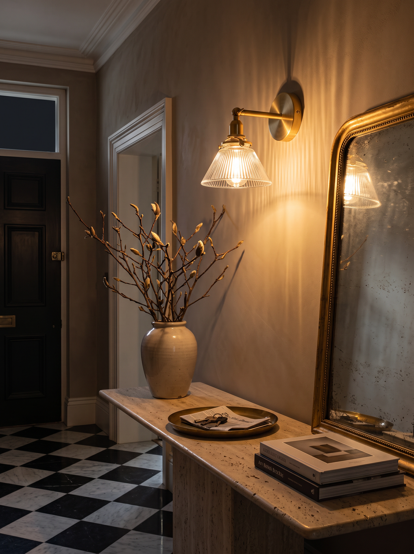 Odette — Retro Bronze & Glass Wall Lamp