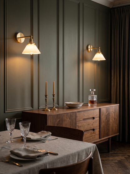 Odette — Retro Bronze & Glass Wall Lamp