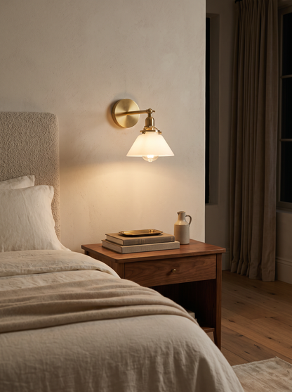 Odette — Retro Bronze & Glass Wall Lamp