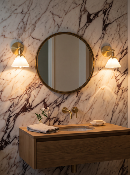 Odette — Retro Bronze & Glass Wall Lamp