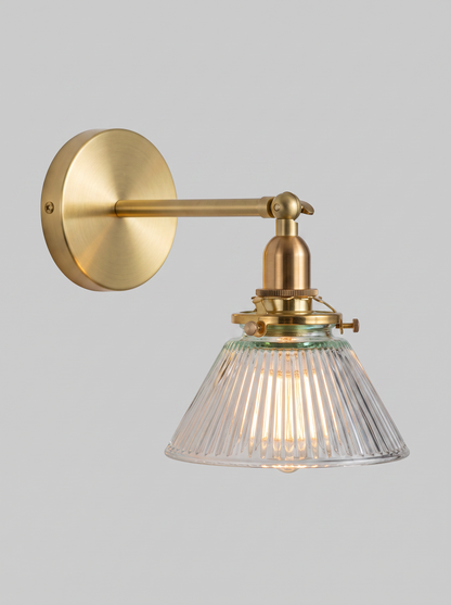 Odette — Retro Bronze & Glass Wall Lamp