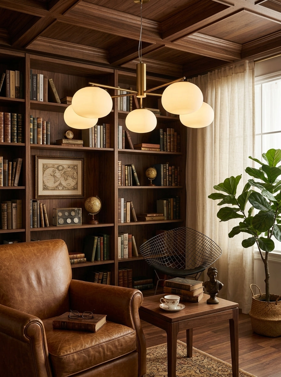Mila — Bauhaus Milk Glass Ceiling Lamp