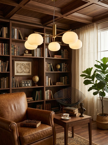 Mila — Bauhaus Milk Glass Ceiling Lamp