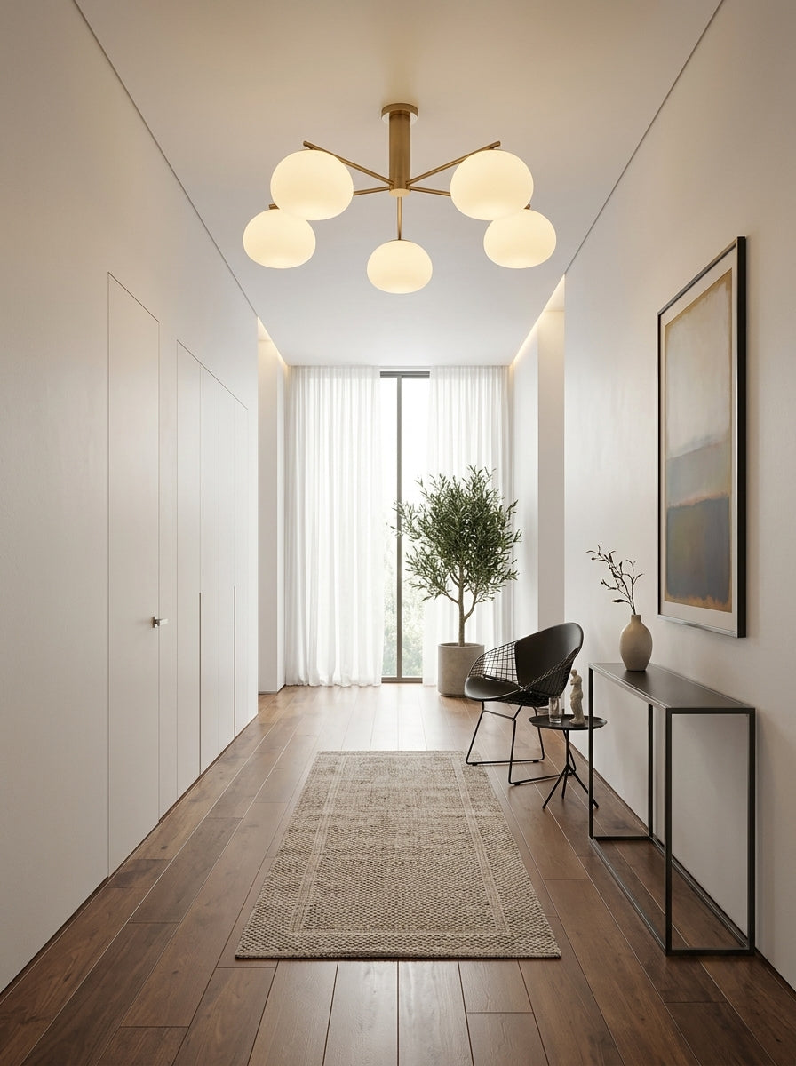 Mila — Bauhaus Milk Glass Ceiling Lamp
