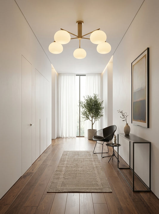 Mila — Bauhaus Milk Glass Ceiling Lamp