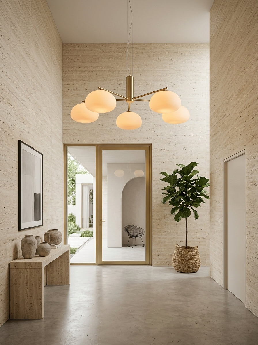 Mila — Bauhaus Milk Glass Ceiling Lamp