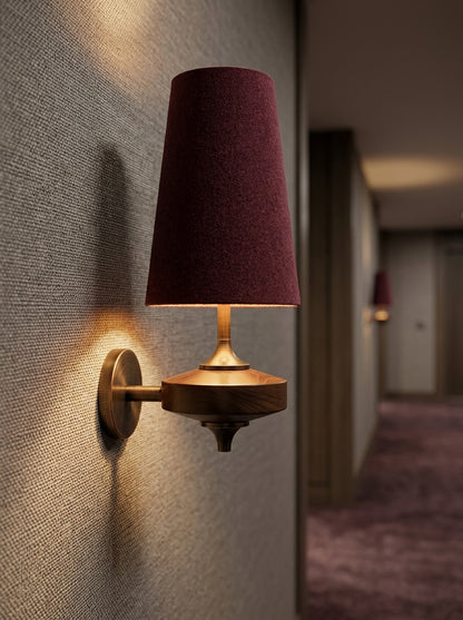 Camille — French Fabric & Walnut Wall Lamp