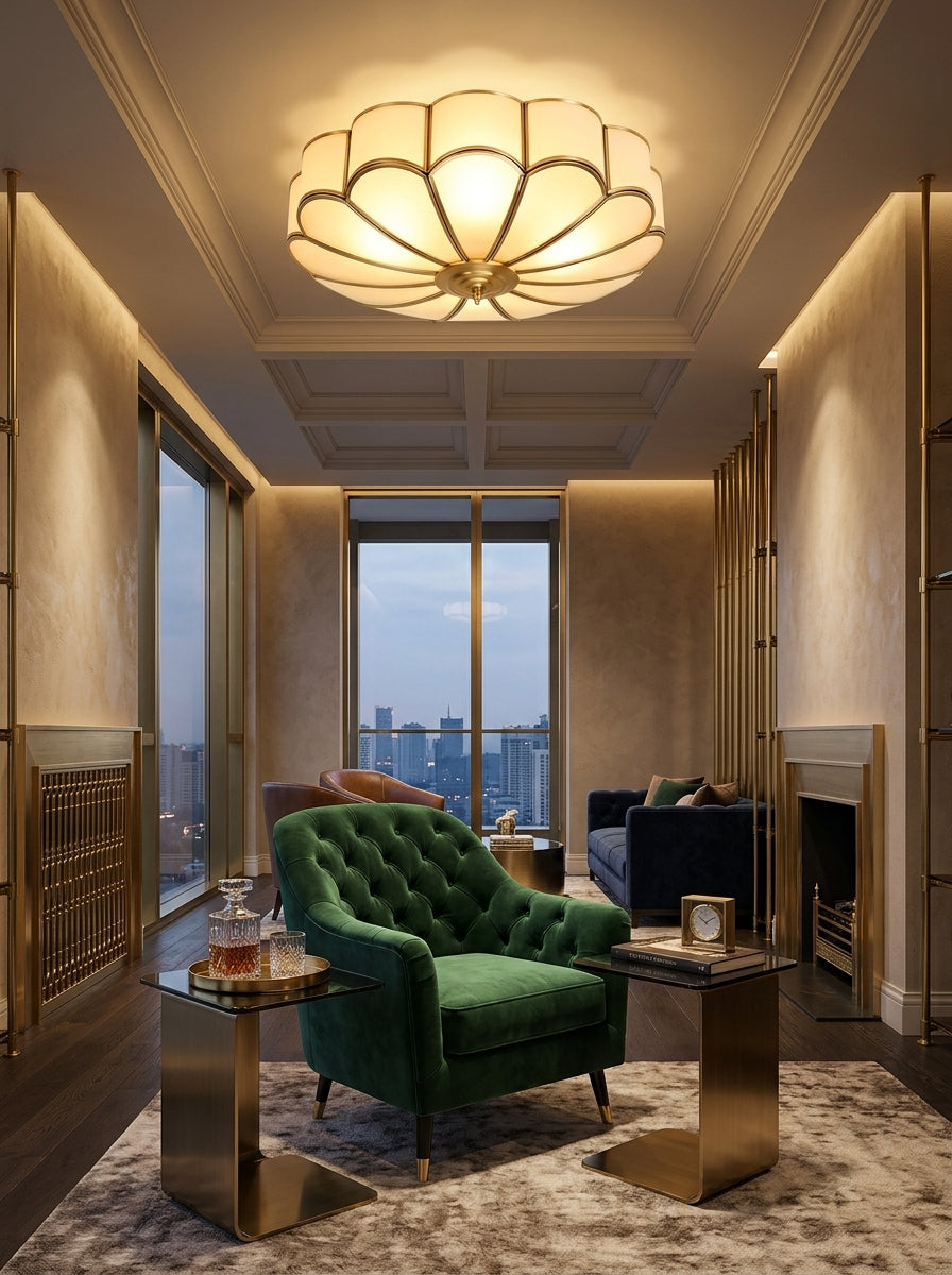 Rondo — Retro Copper & Glass Ceiling Light