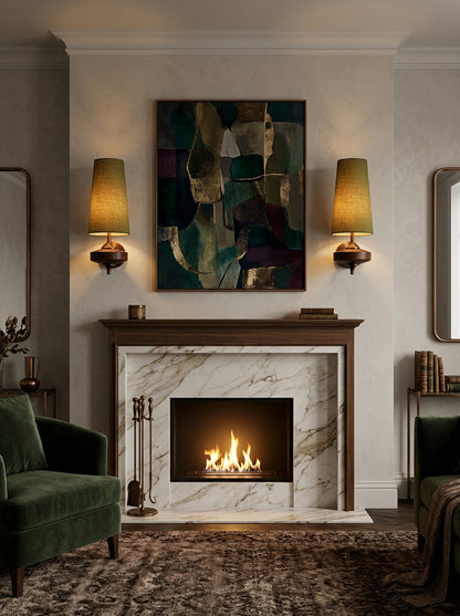 Camille — French Fabric & Walnut Wall Lamp