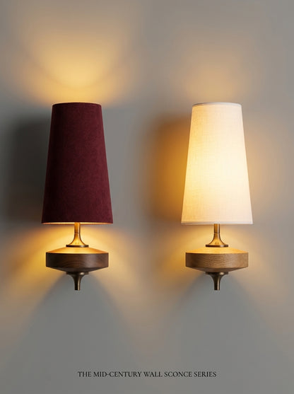 Camille — French Fabric & Walnut Wall Lamp