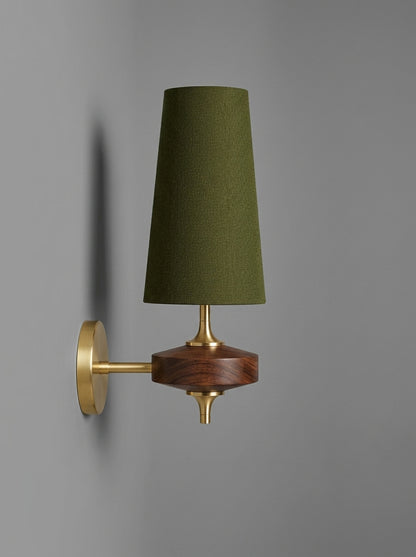 Camille — French Fabric & Walnut Wall Lamp