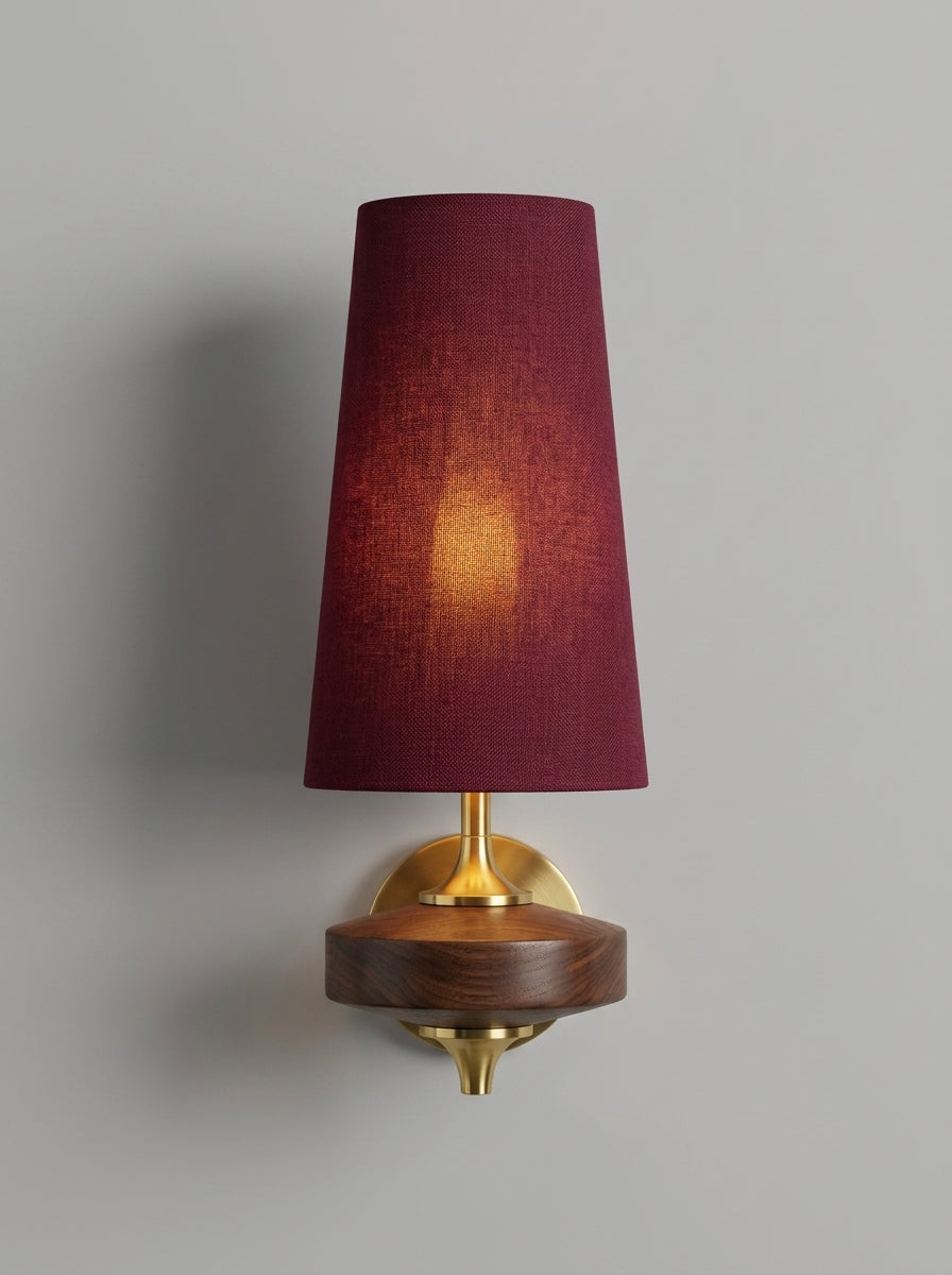 Camille — French Fabric & Walnut Wall Lamp