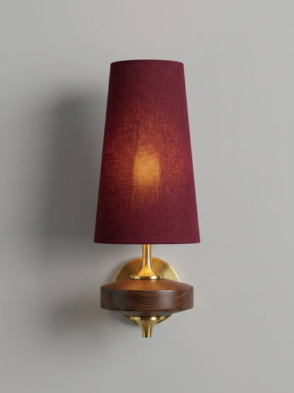 Camille — French Fabric & Walnut Wall Lamp