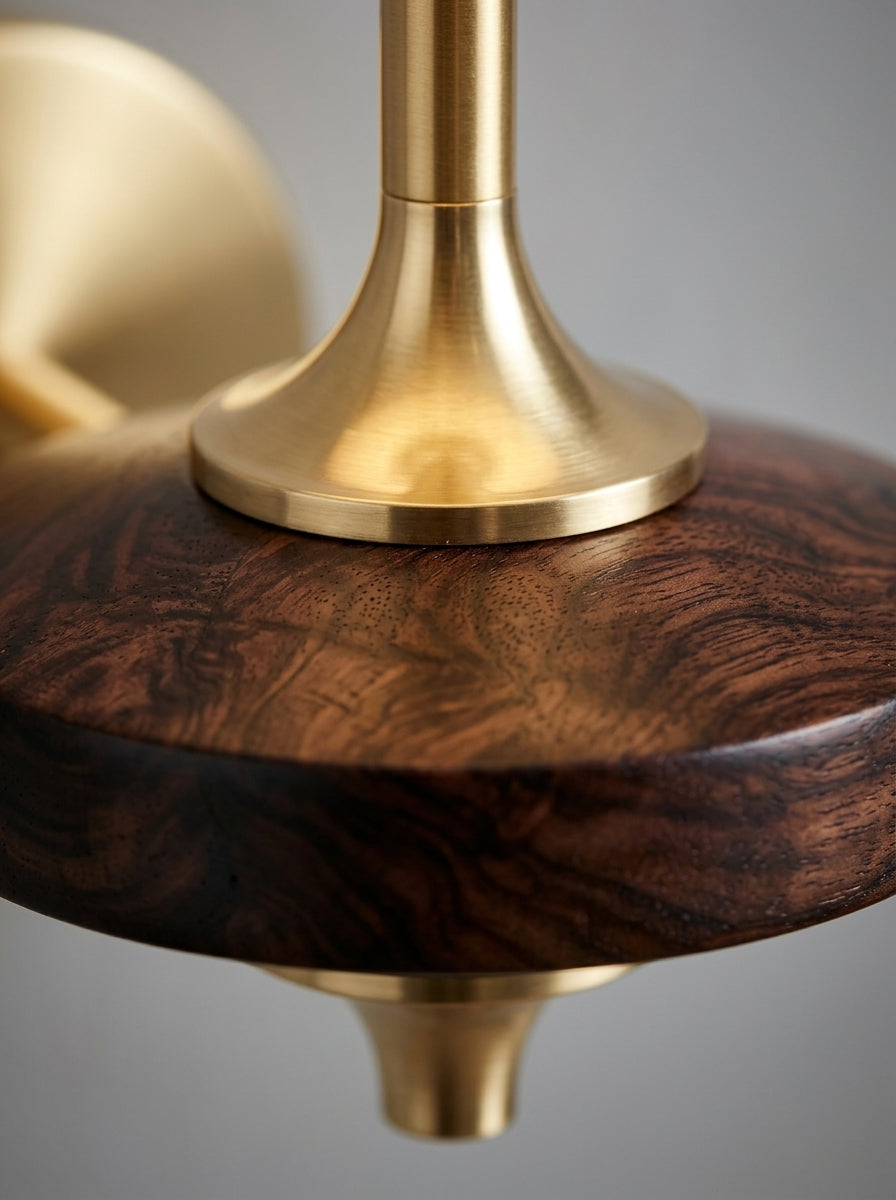 Camille — French Fabric & Walnut Wall Lamp