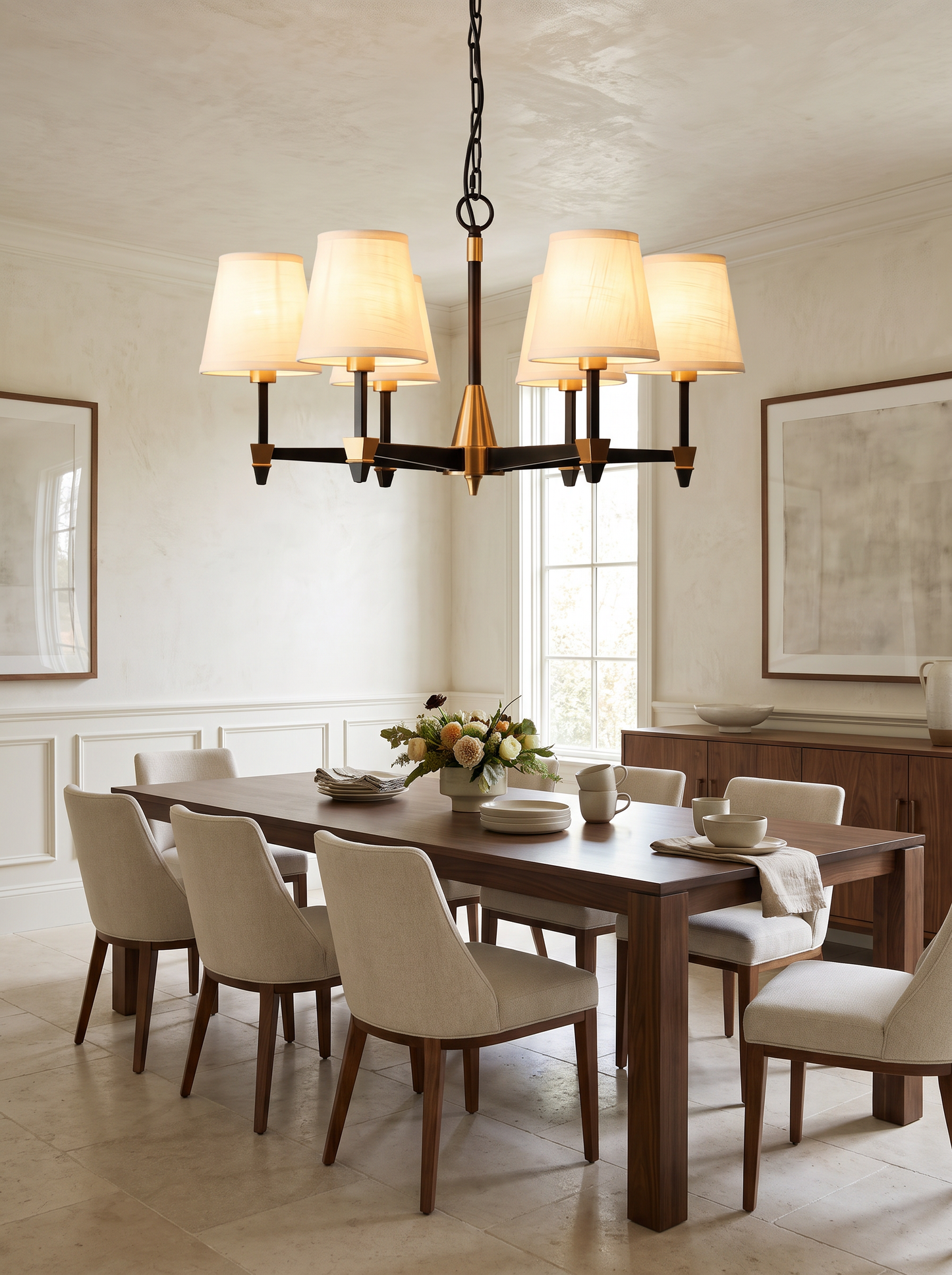 Margaux — Vintage French Fabric-Shade Pendant Light