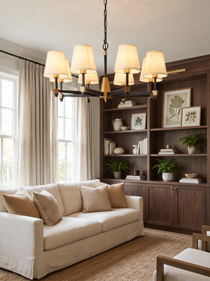 Margaux — Vintage French Fabric-Shade Pendant Light