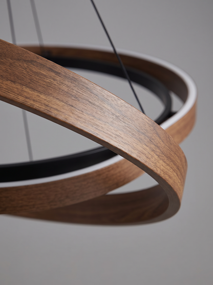 Verona — Walnut & Metal LED Chandelier