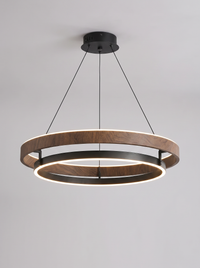 Verona — Walnut & Metal LED Chandelier