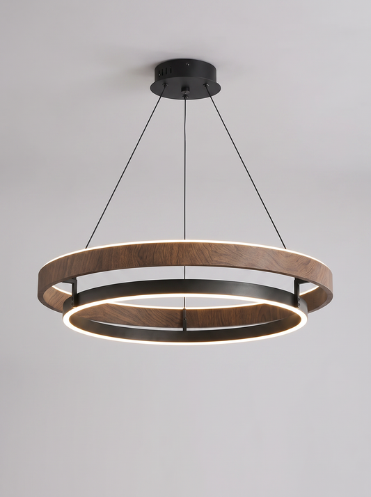 Verona — Walnut & Metal LED Chandelier