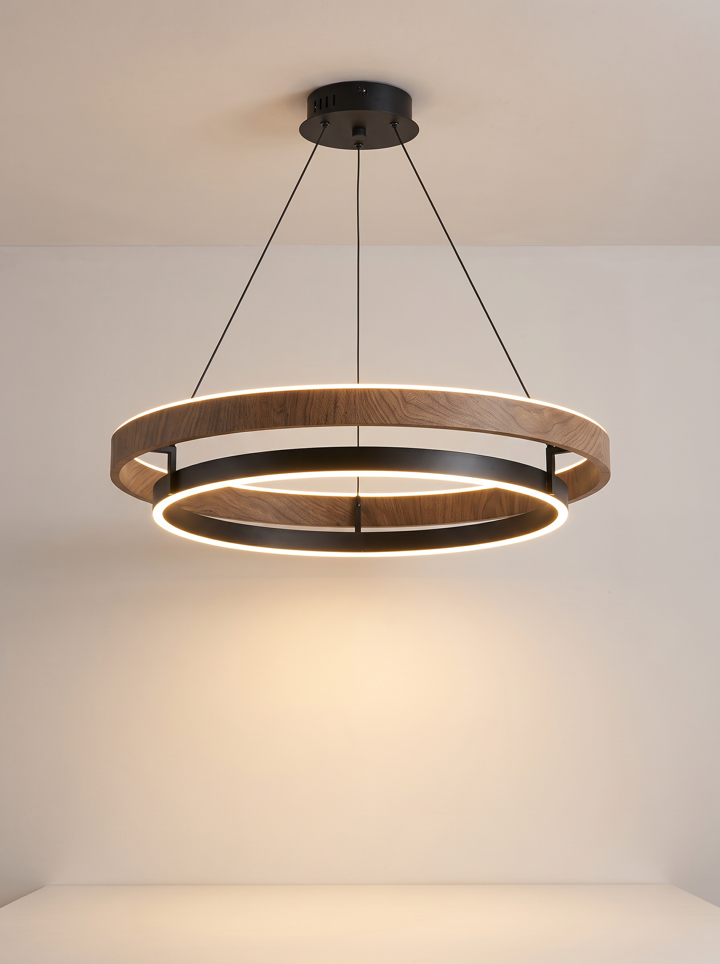 Verona — Walnut & Metal LED Chandelier