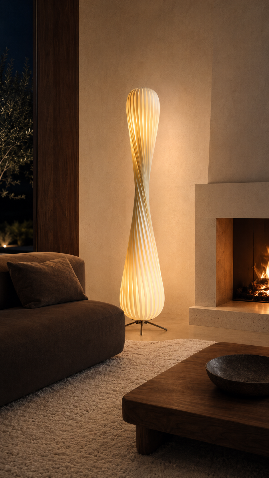 Alder — Curved Wood Floor Lamp