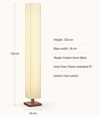 Kioto — Wabi-Sabi Wood & Fabric Floor Lamp