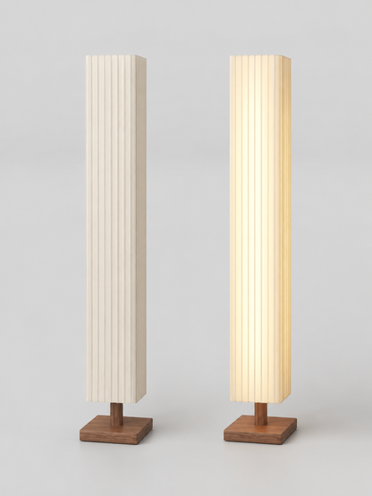 Kioto — Wabi-Sabi Wood & Fabric Floor Lamp