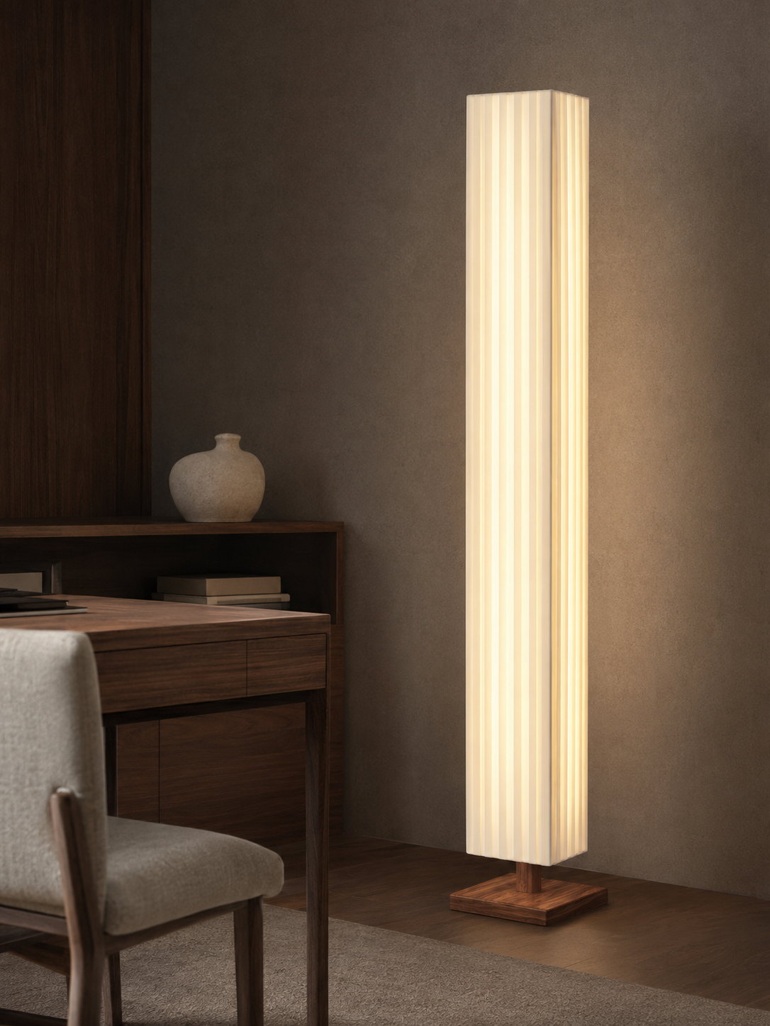 Kioto — Wabi-Sabi Wood & Fabric Floor Lamp