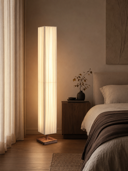 Kioto — Wabi-Sabi Wood & Fabric Floor Lamp
