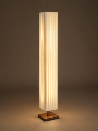 Kioto — Wabi-Sabi Wood & Fabric Floor Lamp