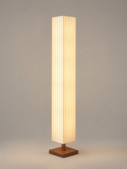 Kioto — Wabi-Sabi Wood & Fabric Floor Lamp