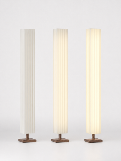 Kioto — Wabi-Sabi Wood & Fabric Floor Lamp