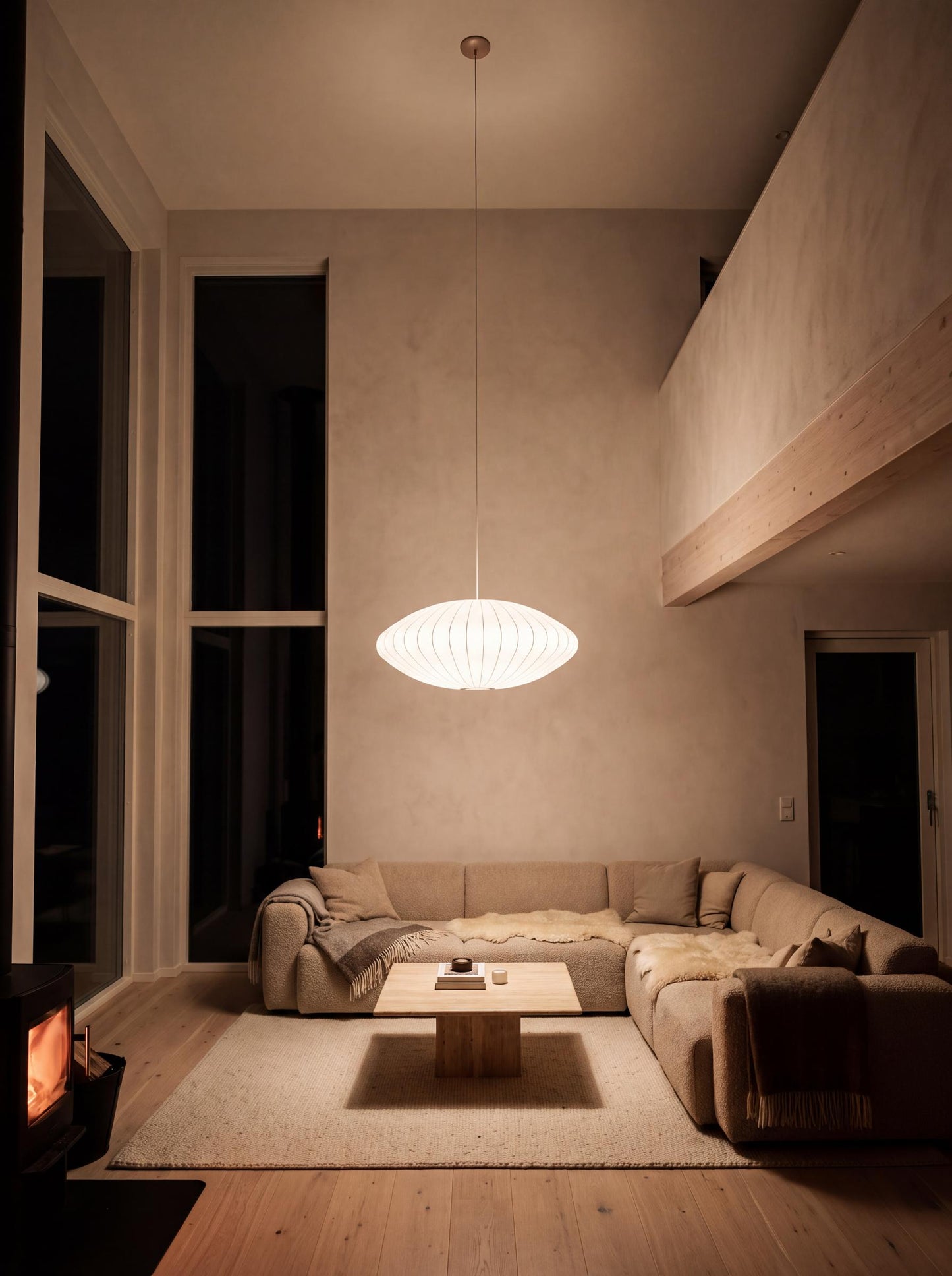 Seta — Handmade Silk Wabi-Sabi Pendant Light