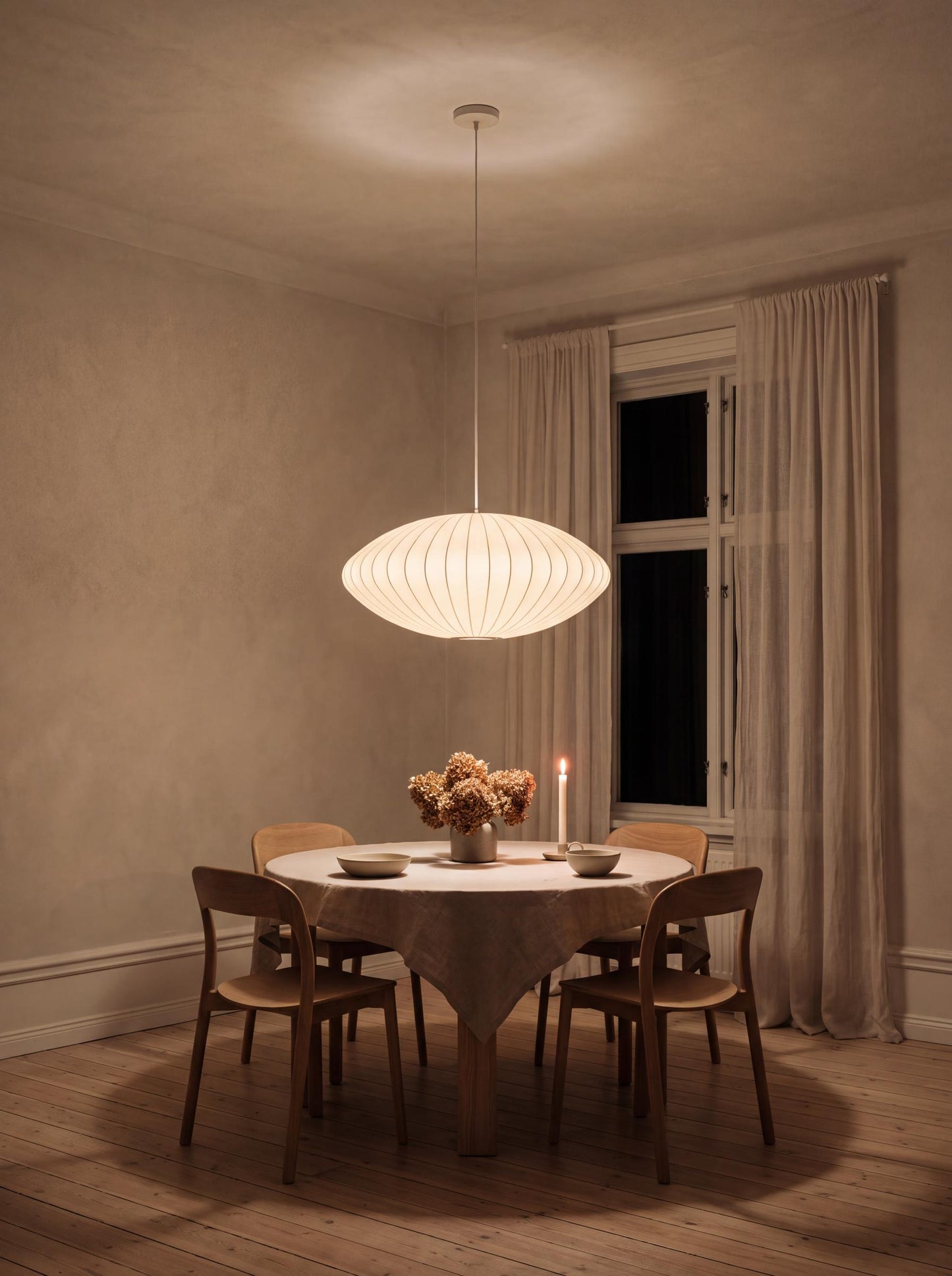 Seta — Handmade Silk Wabi-Sabi Pendant Light