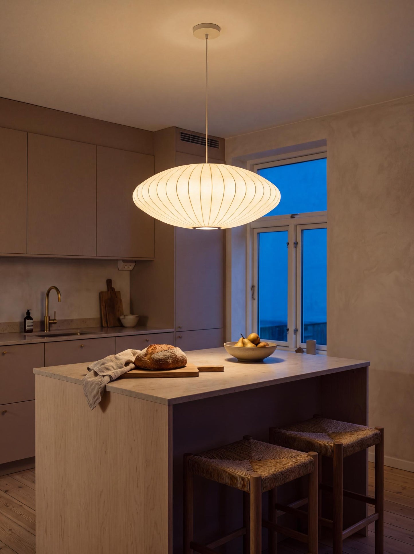 Seta — Handmade Silk Wabi-Sabi Pendant Light