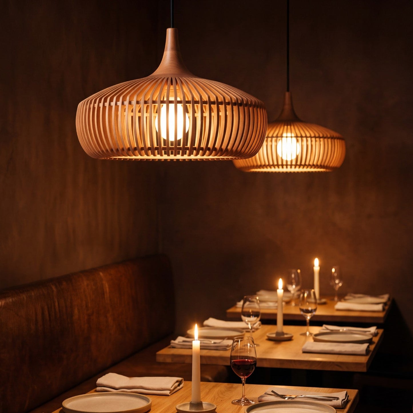 Nara — Wabi-Sabi Hollowed Wood Pendant Light