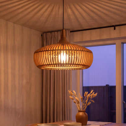 Nara — Wabi-Sabi Hollowed Wood Pendant Light