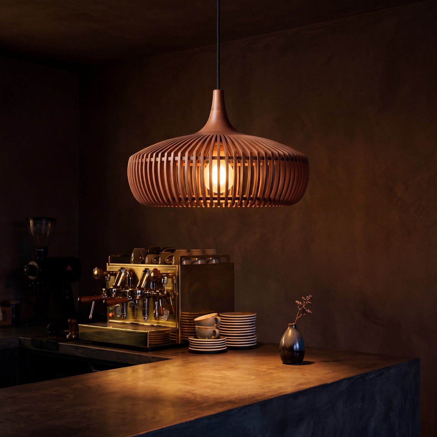 Nara — Wabi-Sabi Hollowed Wood Pendant Light