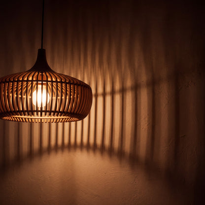 Nara — Wabi-Sabi Hollowed Wood Pendant Light