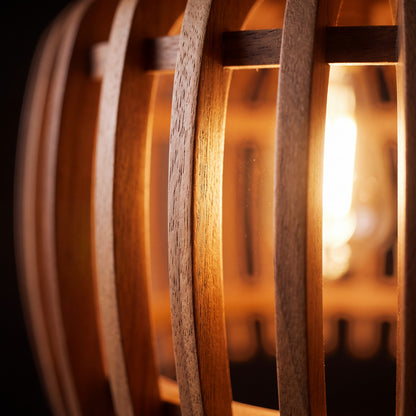 Nara — Wabi-Sabi Hollowed Wood Pendant Light