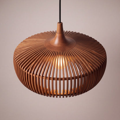 Nara — Wabi-Sabi Hollowed Wood Pendant Light
