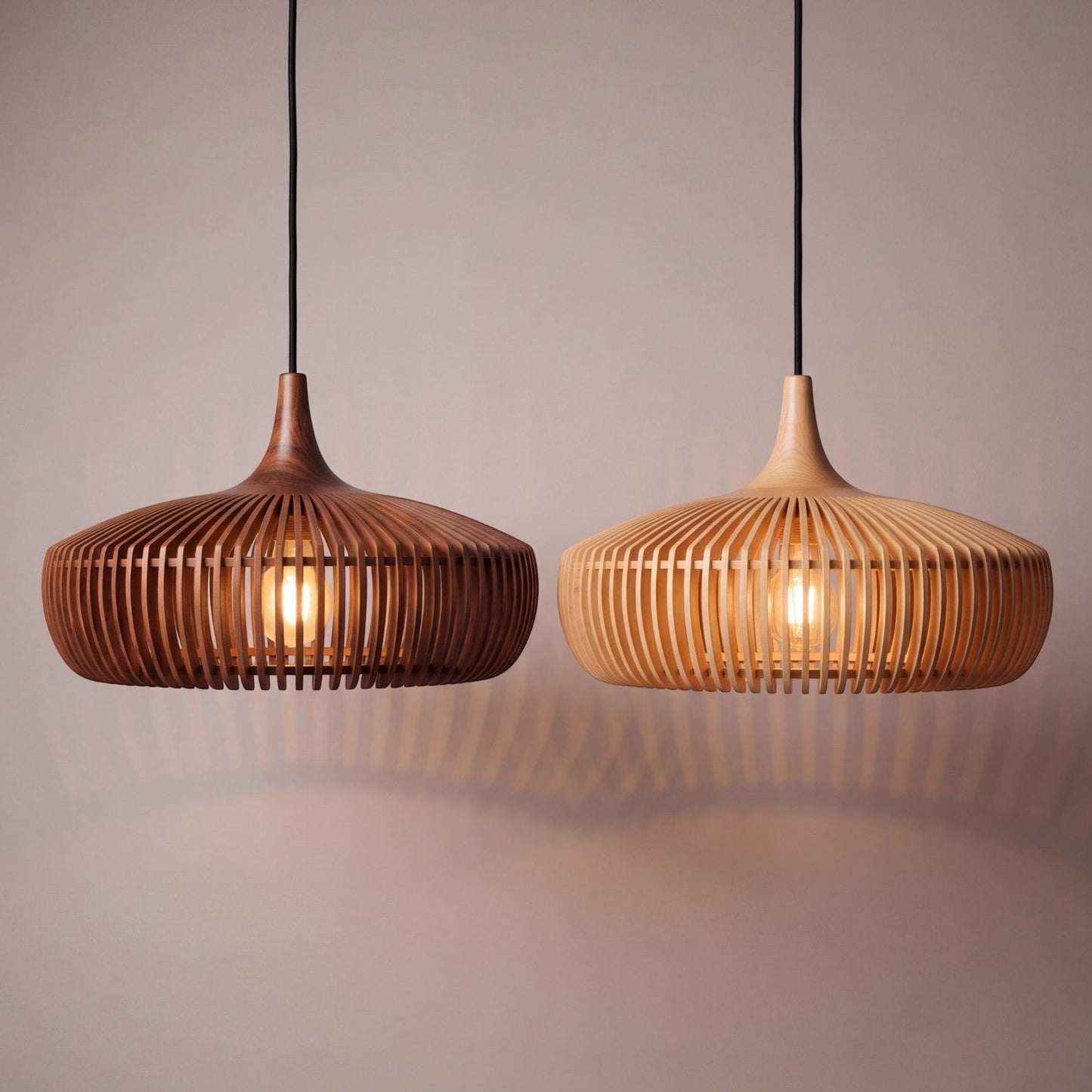 Nara — Wabi-Sabi Hollowed Wood Pendant Light