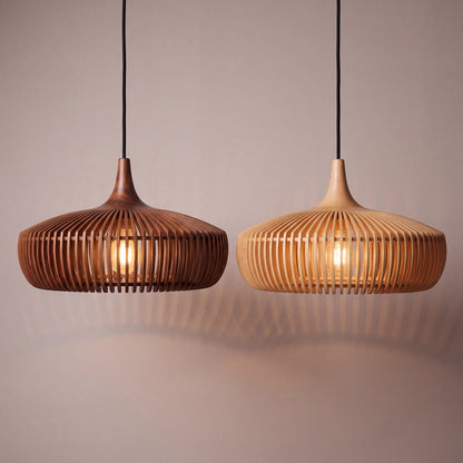 Nara — Wabi-Sabi Hollowed Wood Pendant Light