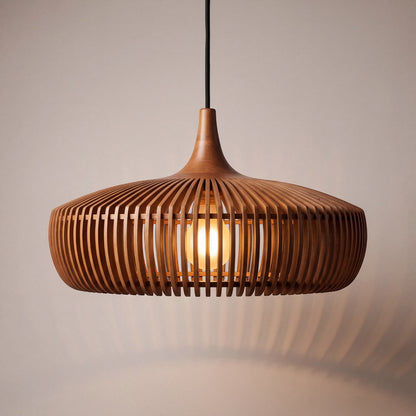 Nara — Wabi-Sabi Hollowed Wood Pendant Light