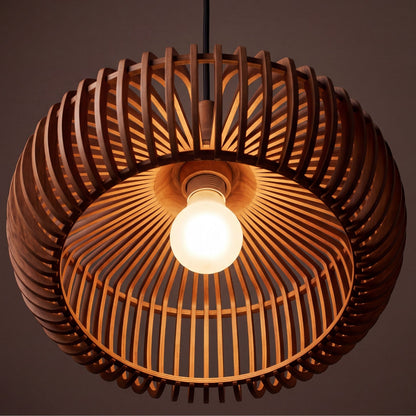 Nara — Wabi-Sabi Hollowed Wood Pendant Light